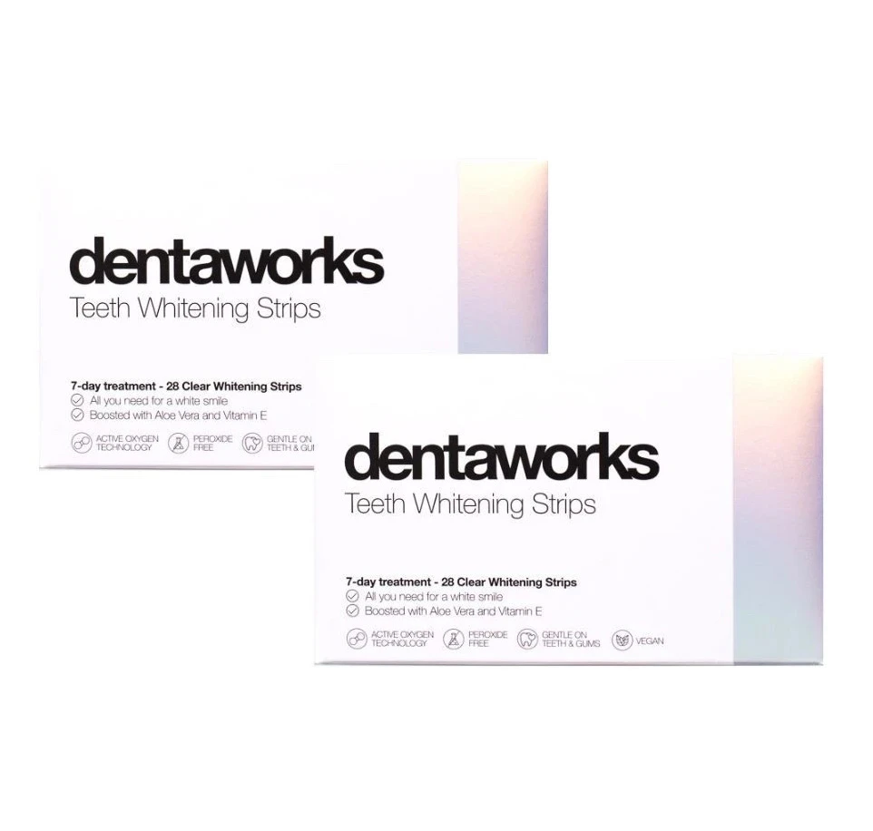 Two Dentaworks Teeth Whitening Strips