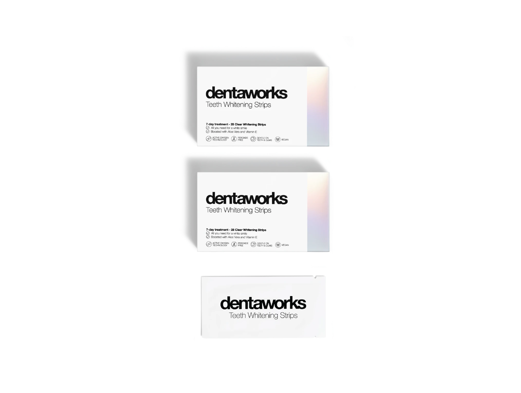 Two Dentaworks Teeth Whitening Strips